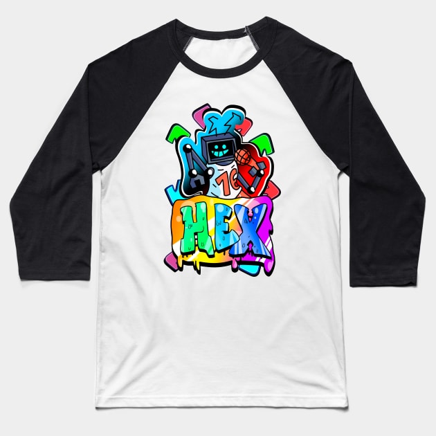 Hex fnf mod character graffiti Baseball T-Shirt by Abrek Art